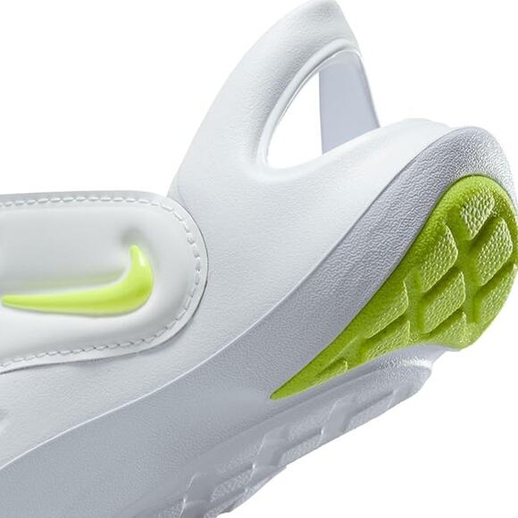NWT Nike unisex Aqua Swoosh Little Kids' Sandals,White/Pure Platinum/Volt-Sz 11 - Picture 5 of 7